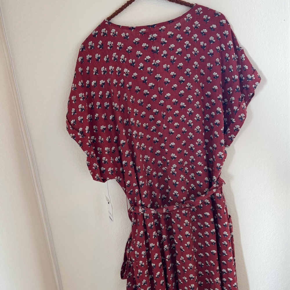 Sonoma Now + Gen Dress Linen Blend MIDI Button Up Rust Floral Women’s XL Cottage - Picture 6 of 9
